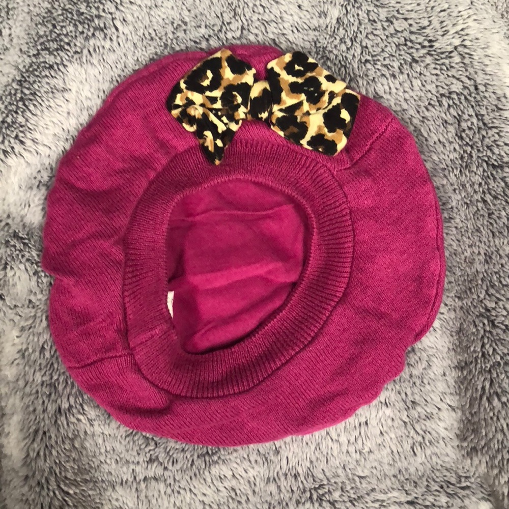 Fuchsia Cheetah Koala Baby 6-12 month hat